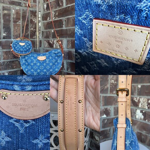 Louis Vuitton Croissant Handbag Monogram Denim MM Blue 37803 - Picture 15 of 15